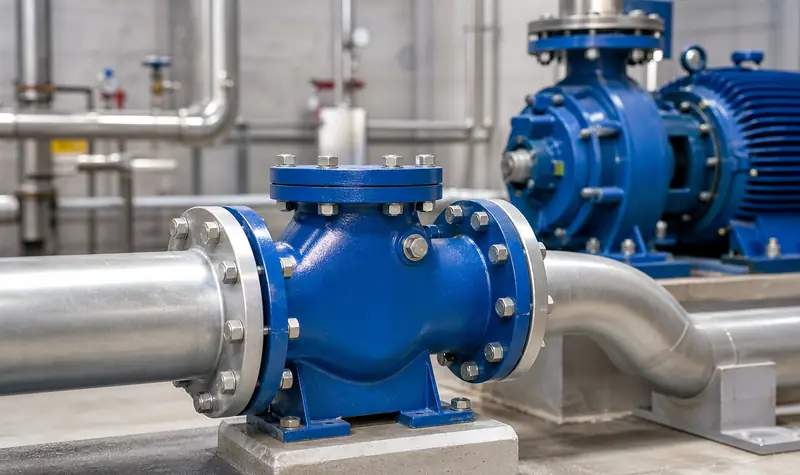 Representative check valve installed in a commercial pump system