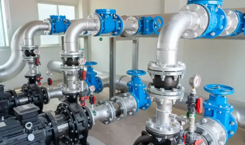 Pump-room isolation valves and connected piping