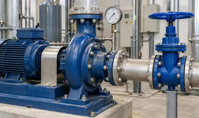 Representative centrifugal pump discharge valve and pressure gauge